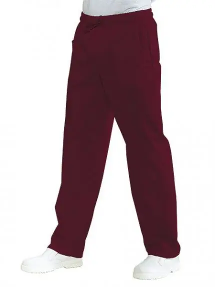 Bordo Renk Beli Lastikli Aşçı Pantolonu