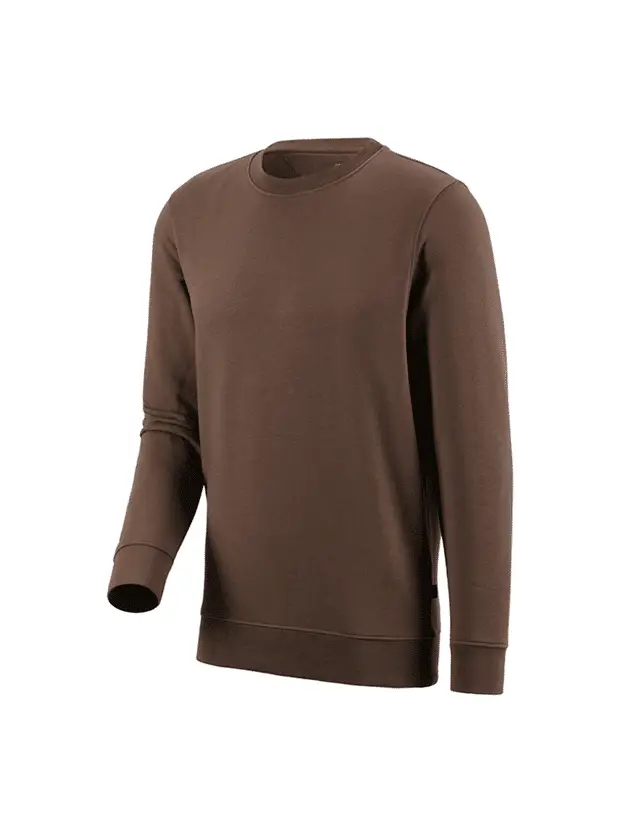 Logo Baskılı Sweatshirt - Kahverengi - Brown Sweatshirt with Logo Print