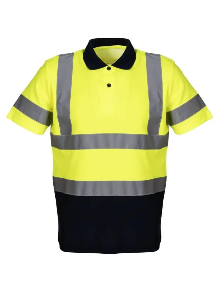 Reflektörlü Polo Yaka Tişört – Neon Sarı Lacivert