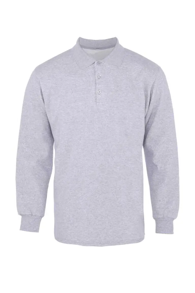Logo Nakışlı Polo Sweatshirt – Kalın Şardonlu Gri Renk