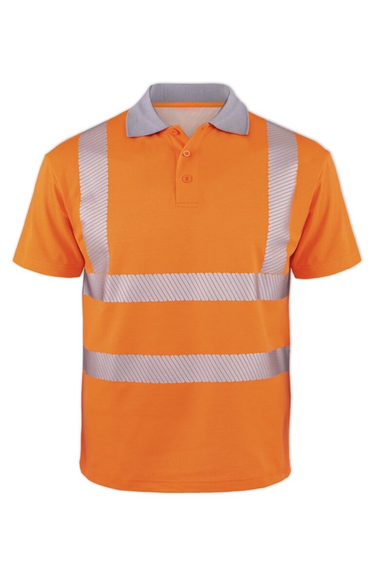 Reflektörlü Polo Yaka Tişört – Turuncu Renk